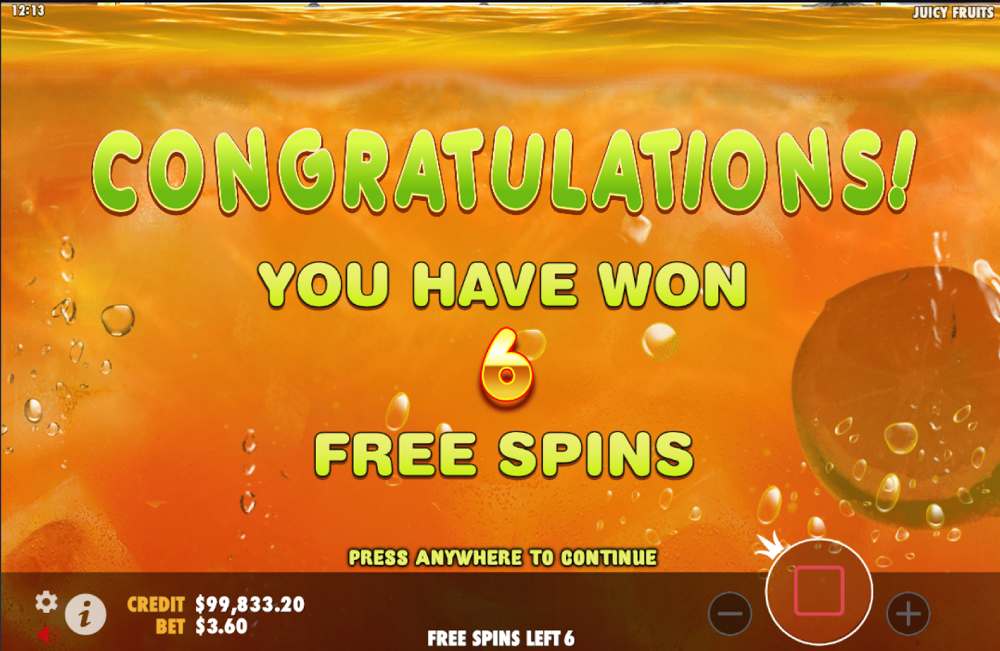 Juicy Fruits free spins