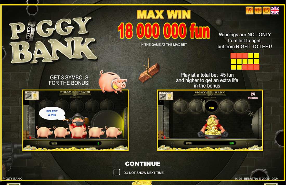 Piggy Bank Bonus Game