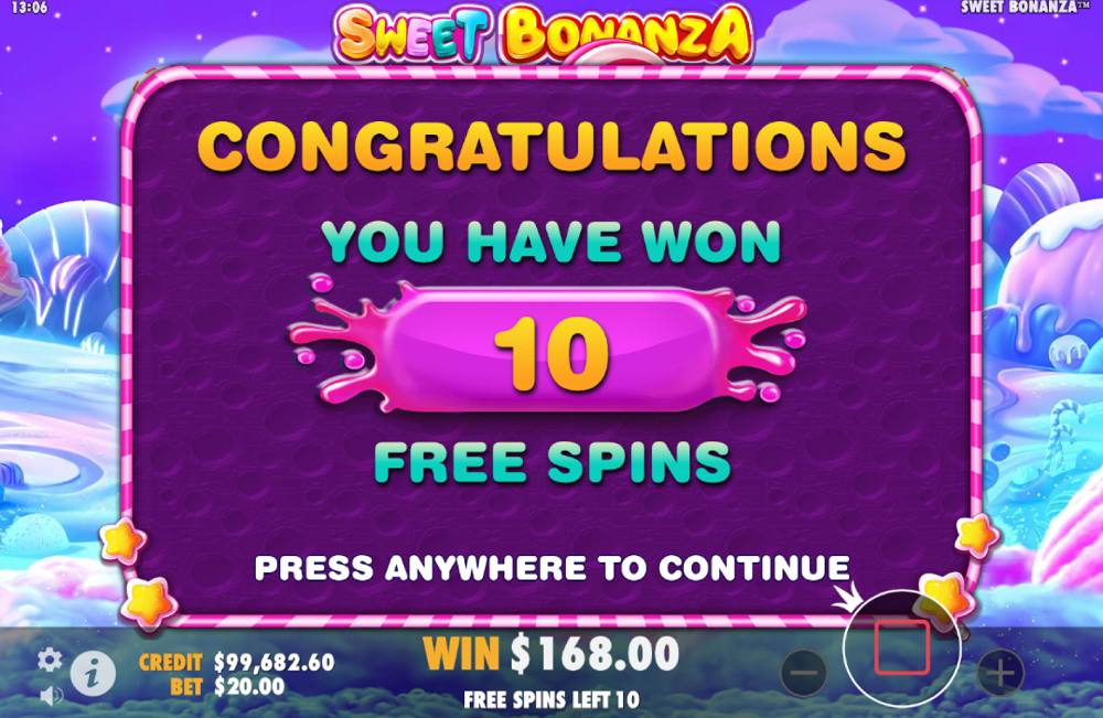 Sweet Bonanza free spins